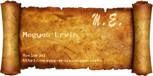 Megyes Ervin névjegykártya